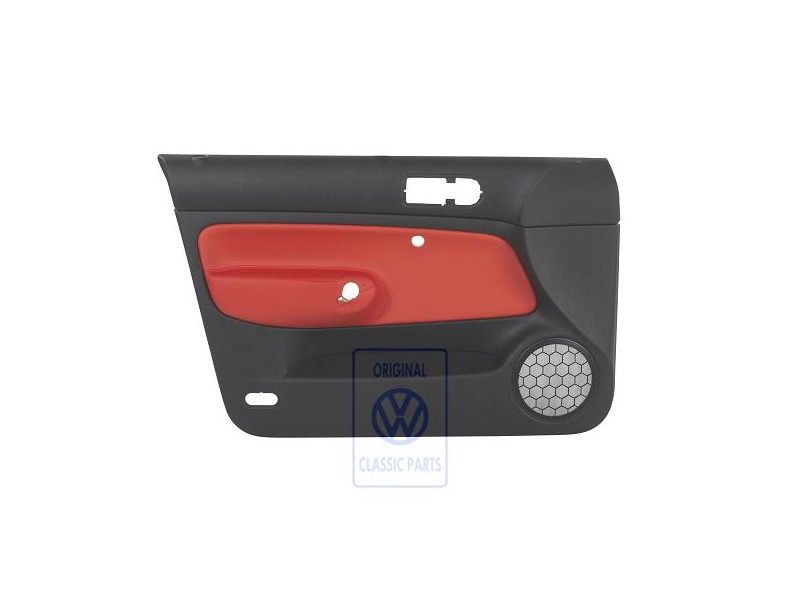 Original VW Door Panel Trim (Leather) Black/Tropical Orange - 1J4867011FEGEB