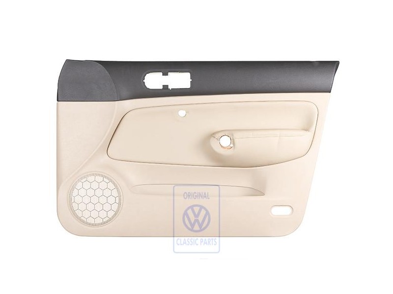 Original VW Door Panel Trim Leather Black/Light Beige - 1J4867012DCFWZ