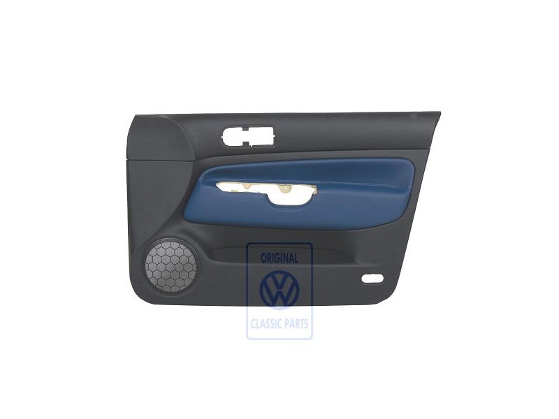 Original VW Door Panel Trim (Leather) Black/Jazz Blue - 1J4867012ELHSE