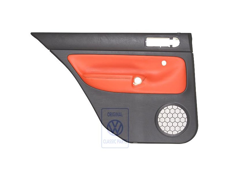 Original VW Door Panel Trim (Leather) Black/Tropical Orange - 1J6867211AHGEB