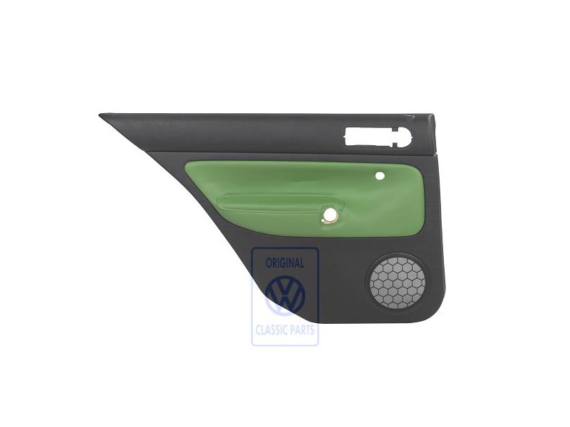 Original VW Door Panel Trim (Leather) Black/Cosmic Green - 1J6867211AHGED