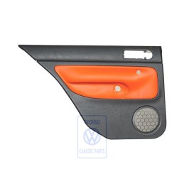 Original VW Door Panel Trim (Leather) Black/Tropical Orange - 1J6867211ATGEB