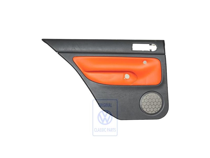 Original VW Door Panel Trim (Leather) Black/Tropical Orange - 1J6867211ATGEB