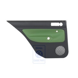 Original VW Door Panel Trim (Leather) Black/Cosmic Green - 1J6867211ATGED