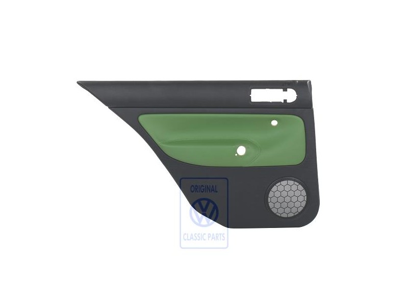 Original VW Door Panel Trim (Leather) Black/Cosmic Green - 1J6867211ATGED