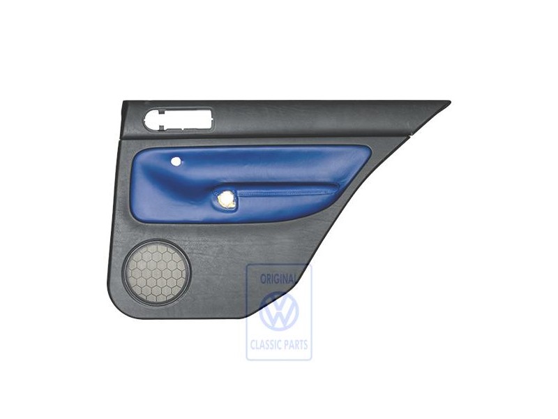 Original VW Door Panel Trim (Leather) Black/Orbitblue - 1J6867212AHGEC