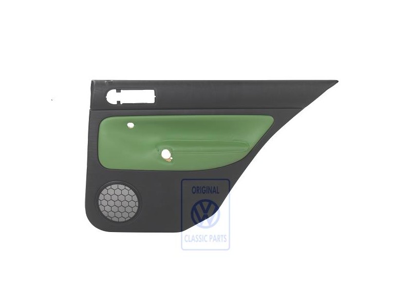 Original VW Door Panel Trim (Leather) Black/Cosmic Green - 1J6867212AHGED