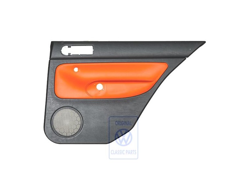 Original VW Door Panel Trim (Leather) Black/Tropical Orange - 1J6867212ATGEB