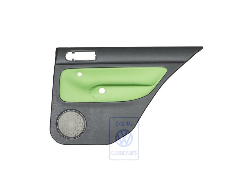 Original VW Door Panel Trim (Leather) Black/Cosmic Green - 1J6867212ATGED