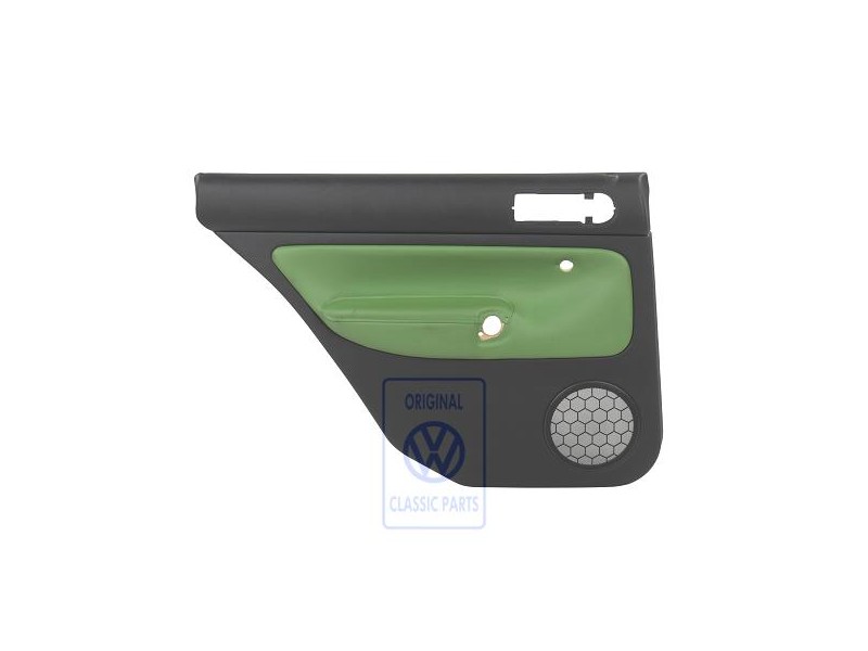 Original VW Door Panel Trim (Leather) Black/Cosmic Green - 1J9867211AAGED