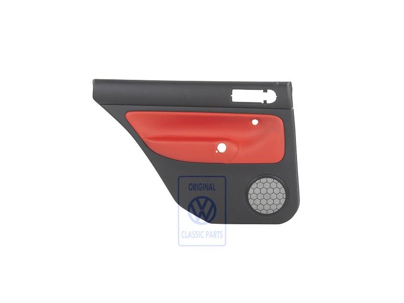Original VW Door Panel Trim (Leather) Black/Tropical Orange - 1J9867211ALGEB