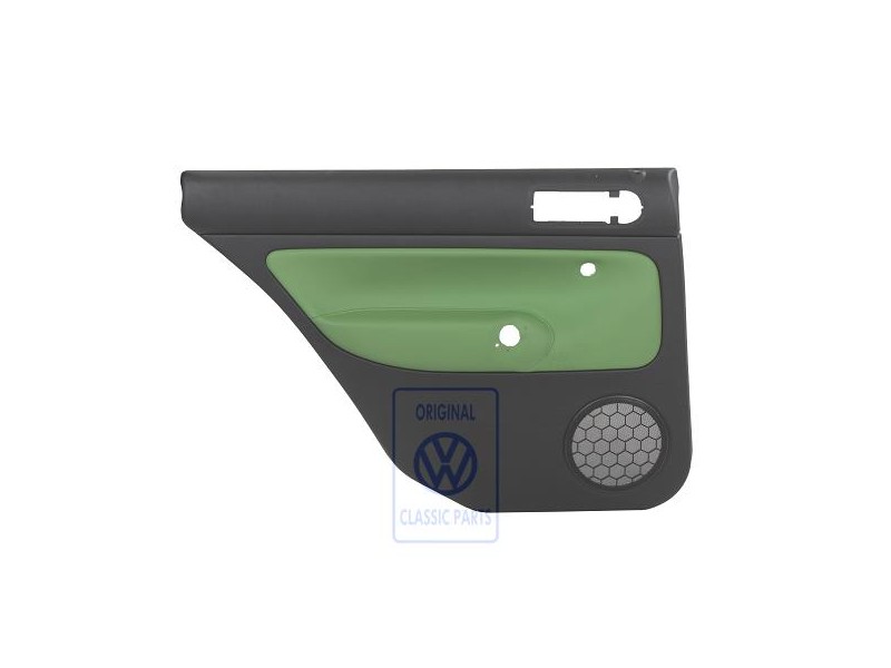 Original VW Door Panel Trim (Leather) Black/Cosmic Green - 1J9867211ALGED