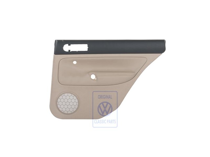 Original VW Door Panel Trim (Leather) Black/Light Beige - 1J9867212AAFWZ