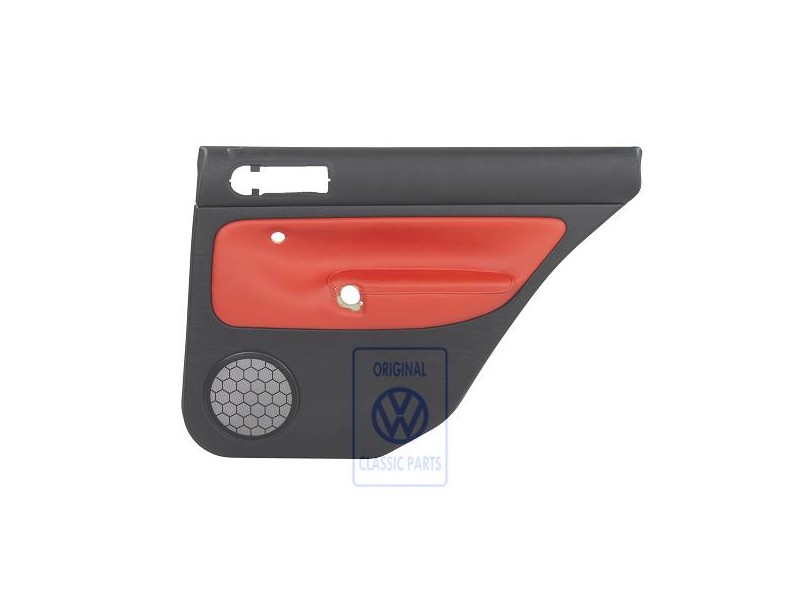 Original VW Door Panel Trim (Leather) Black/Tropical Orange - 1J9867212AAGEB