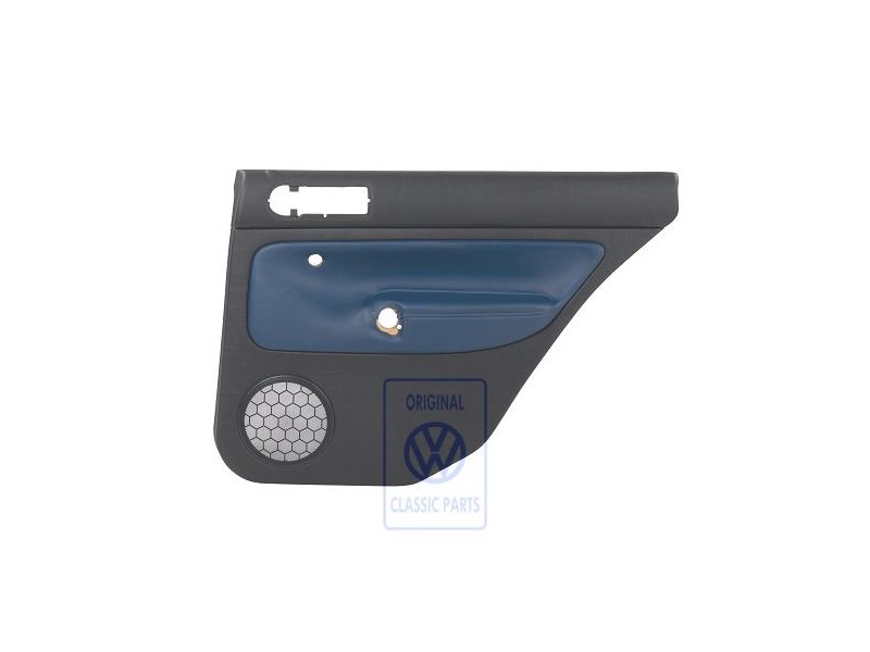 Original VW Door Panel Trim (Leather) Black/Orbitblue - 1J9867212AAGEC