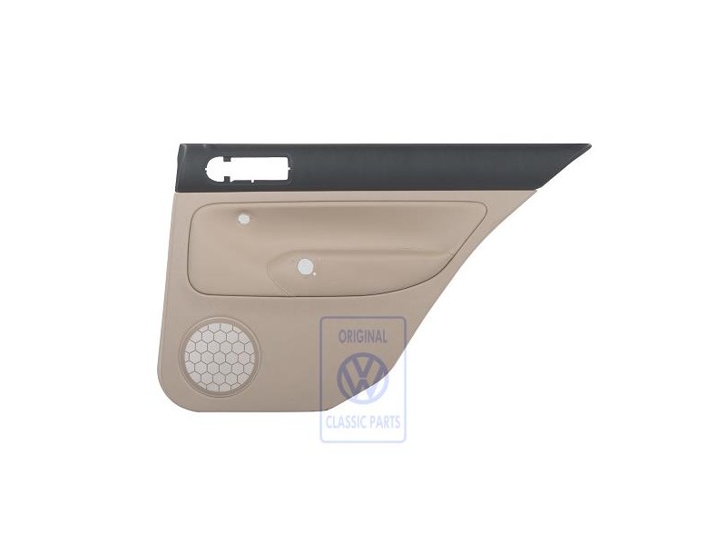 Original VW Door Panel Trim (Leather) Black/Light Beige - 1J9867212ALFWZ