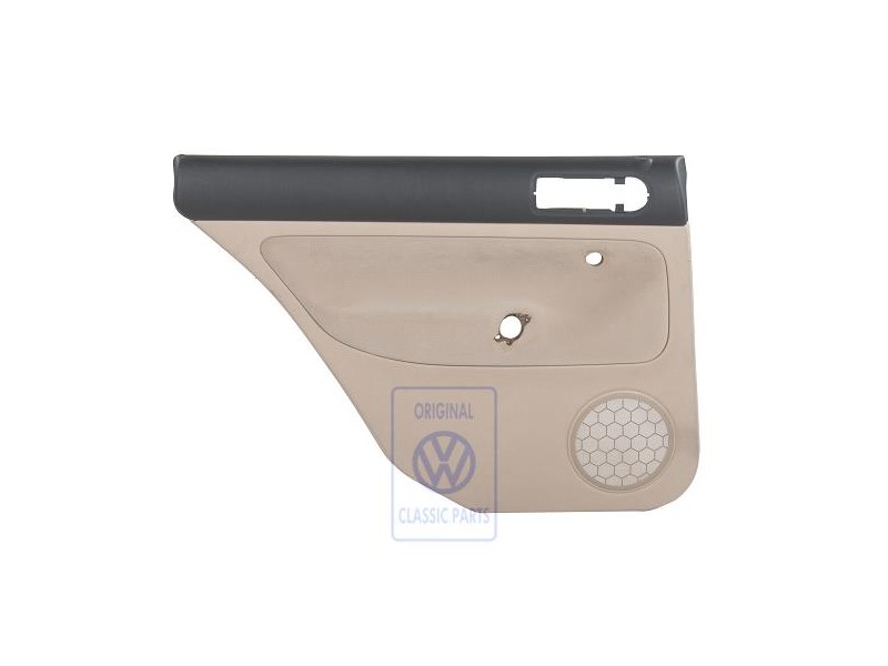 Original VW Door Panel Trim (Cloth) Black/Light Beige - 1J9867211S FWW