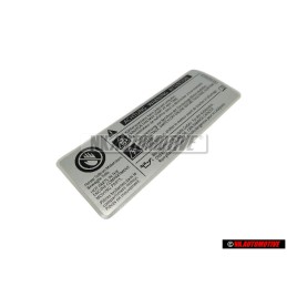 Original VW Sticker Overfilled Engine Oil Can Damage Catalyst - 701010002A
