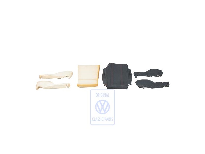 Original VW Seat Covering Fabric Grey/Red - 191881370A WE9