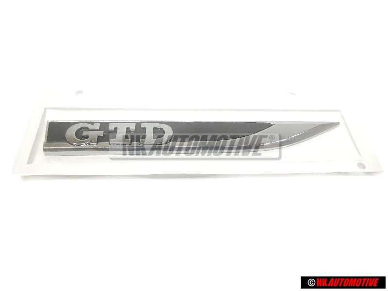 Original VW GTD Side Badge Emblem Chrome Black - 5G0853688BBCMT