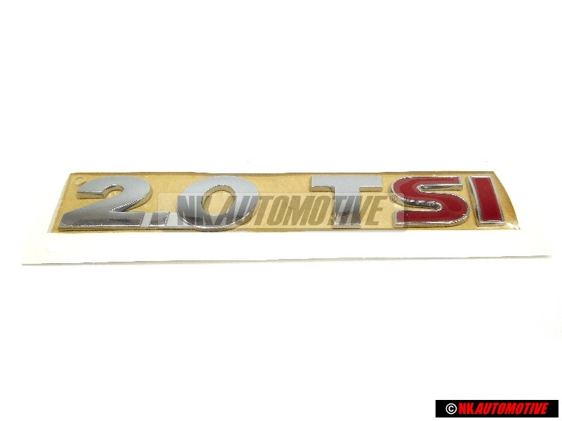 Original VW 2.0 TSI Rear Badge Emblem Chrome Red - 1Q0853675S GQF