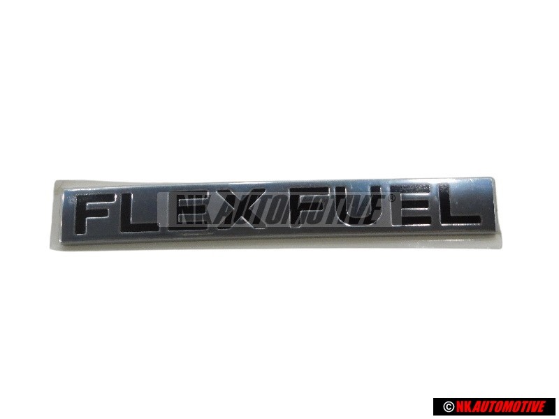 Original VW FLEX FUEL Rear Boot Badge Emblem Chrome - 1K0853675AMFXC