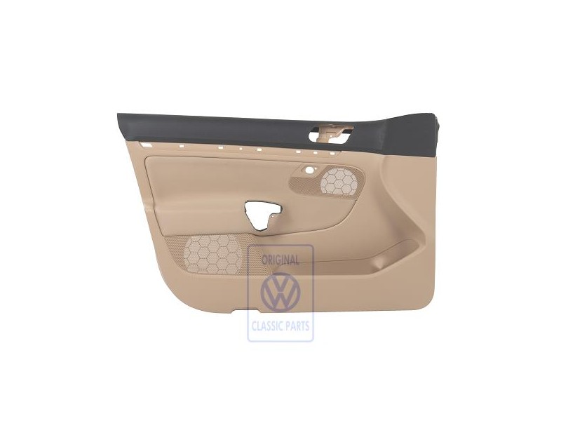 Original VW Door Panel Trim (Cloth) Titanium Black/Pure Beige - 1K4867011FDTRU