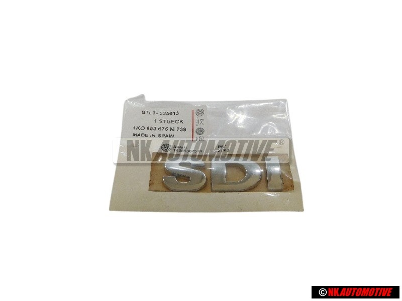 Original VW SDI Rear Boot Badge Emblem Chrome - 1K0853675M 739