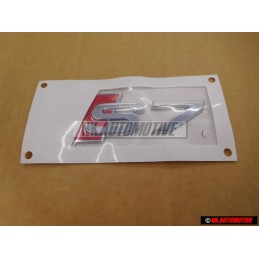 Original Audi S7 Rear Badge Emblem Chrome Red - 4G8853735 2ZZ