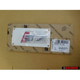 Original Audi S7 Rear Badge Emblem Chrome Red - 4G8853735 2ZZ