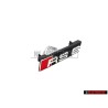 Original Audi RS6 Front Grill Badge Emblem Black Chrome Red - 4G0853736D 2ZZ