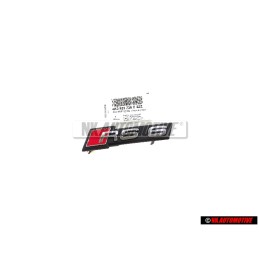 Original Audi RS6 Front Grill Badge Emblem Black Chrome Red - 4K0853736C 2ZZ