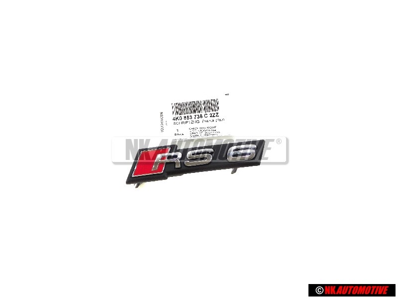 Original Audi RS6 Front Grill Badge Emblem Black Chrome Red - 4K0853736C 2ZZ