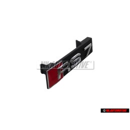 Original Audi RS7 Front Grill Badge Emblem Black Chrome Red - 4G8853736C 2ZZ