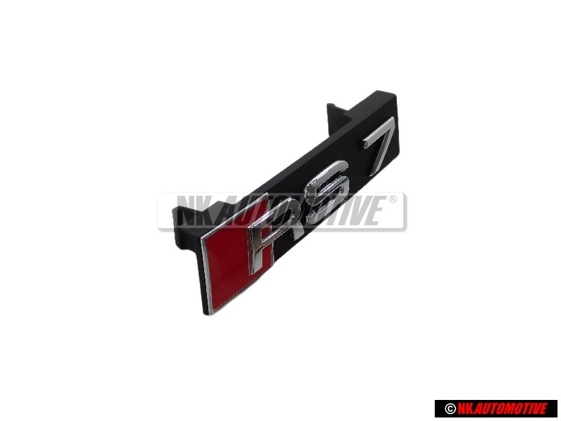 Original Audi RS7 Front Grill Badge Emblem Black Chrome Red - 4G8853736C 2ZZ