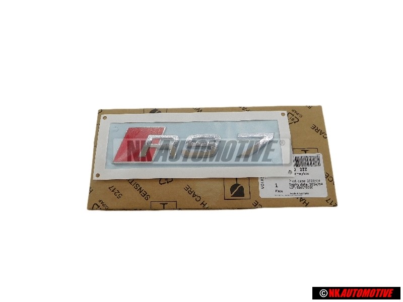 Original Audi RS7 Rear Boot Badge Emblem Chrome Red - 4G8853740 2ZZ