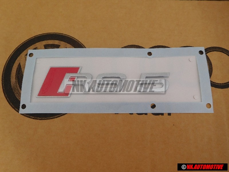 Original Audi RS5 Rear Boot Badge Emblem Chrome Red - 8T0853740