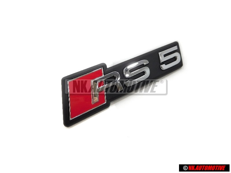 Original Audi RS5 Front Grill Badge Emblem Black Chrome Red - 8W6853736G 2ZZ