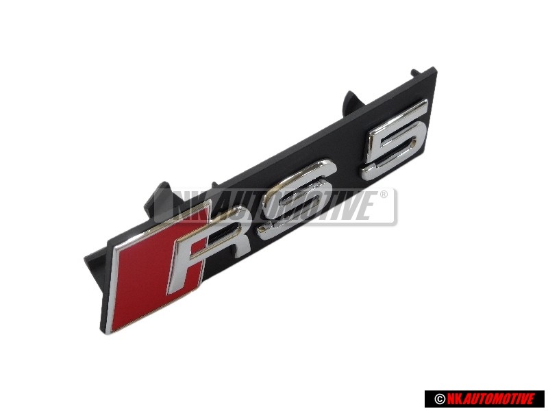 Original Audi RS5 Front Grill Badge Emblem Black Chrome Red - 8T0853736F 2ZZ