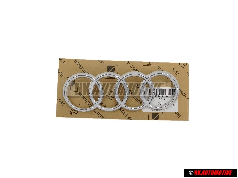 Original Audi Rings Front Grill Badge Emblem Chrome - 4S7853742E 2ZZ