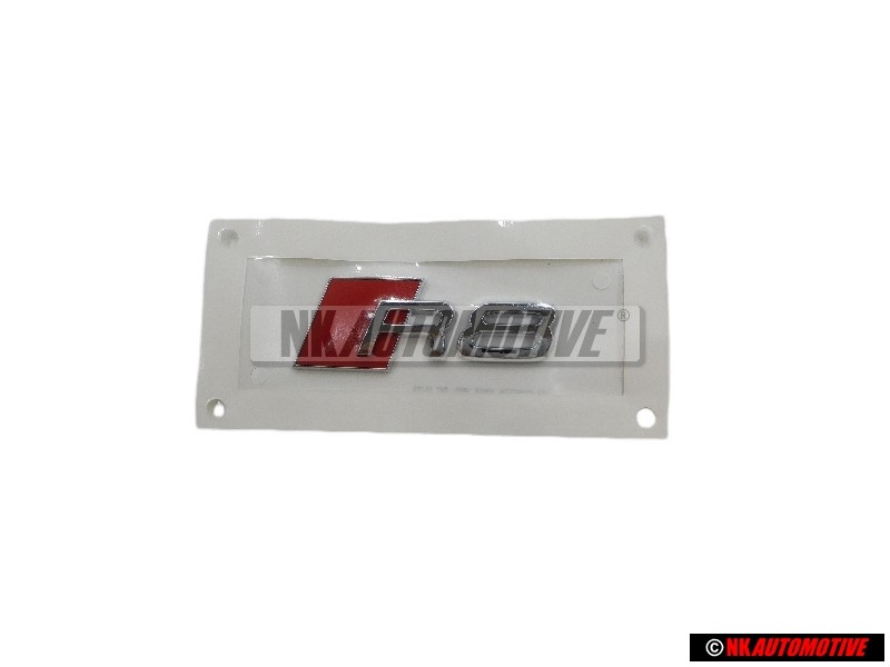 Original Audi R8 Side Badge Emblem Chrome Red - 4S0853736 2ZZ