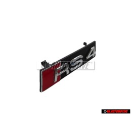 Original Audi RS4 Front Grill Badge Emblem Black Chrome Red - 8K0853736D 2ZZ