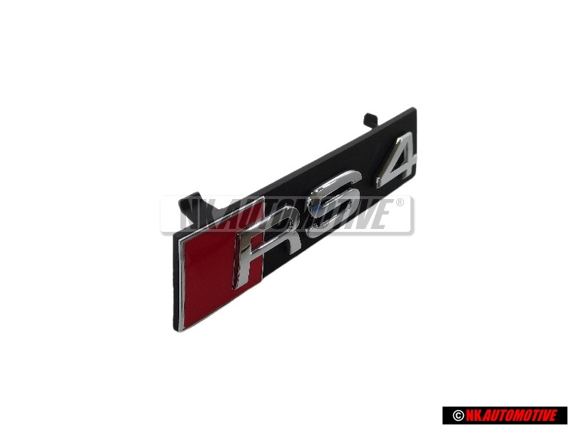 Original Audi RS4 Front Grill Badge Emblem Black Chrome Red - 8K0853736D 2ZZ