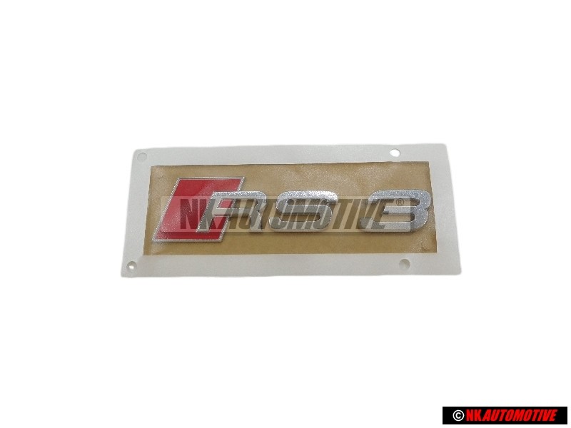 Original Audi RS3 Rear Boot Badge Emblem Chrome Red - 8P0853740 2ZZ