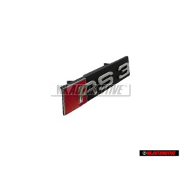Original Audi RS3 Front Grill Badge Emblem Black Chrome Red - 8V4853736 2ZZ