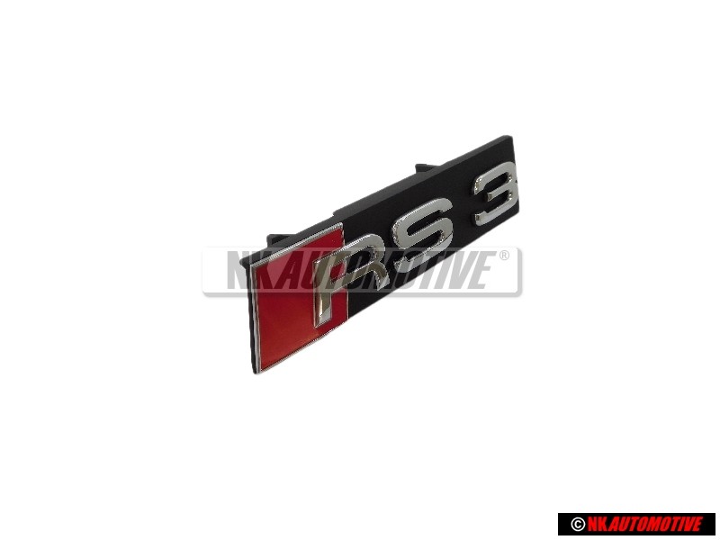Original Audi RS3 Front Grill Badge Emblem Black Chrome Red - 8V4853736 2ZZ