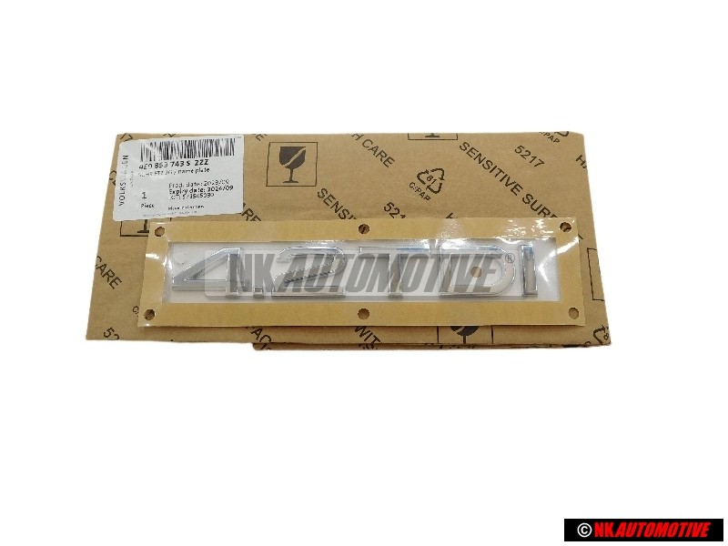 Original Audi 4.2 TDI Rear Boot Badge Emblem Chrome - 4E0853743S 2ZZ