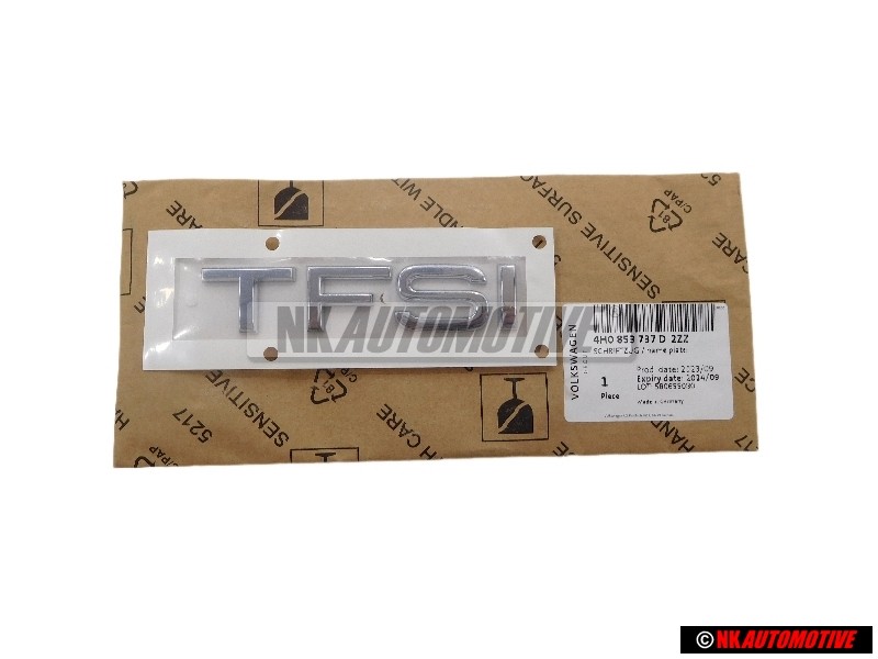 Original Audi TFSI Rear Boot Badge Emblem Chrome - 4H0853737D 2ZZ