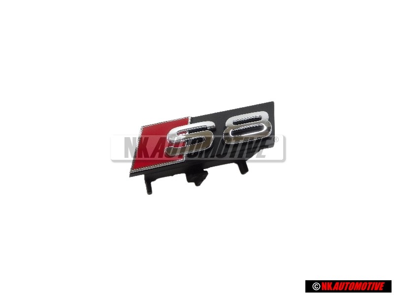 Original Audi S8 Front Grill Badge Emblem Black Chrome Red - 4H0853740A