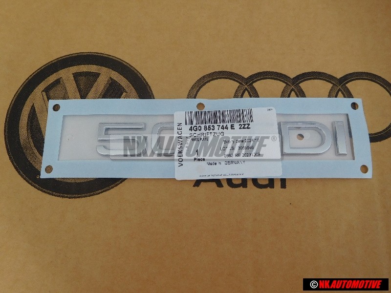 Original Audi 50 TDI Rear Boot Badge Emblem Chrome - 4G0853744E 2ZZ